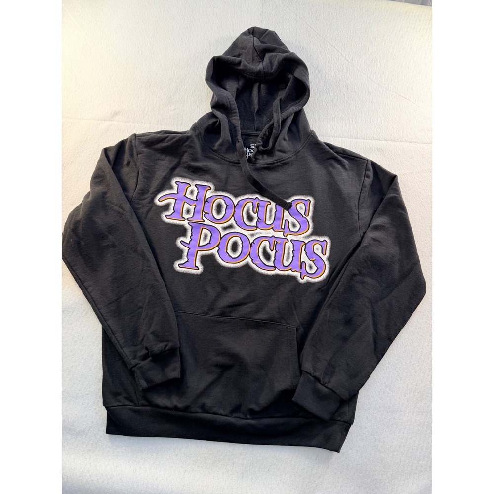 Disney Hocus Pocus Hoodie Black Graphic Pullover Sweatshirt junior Large (11-13)